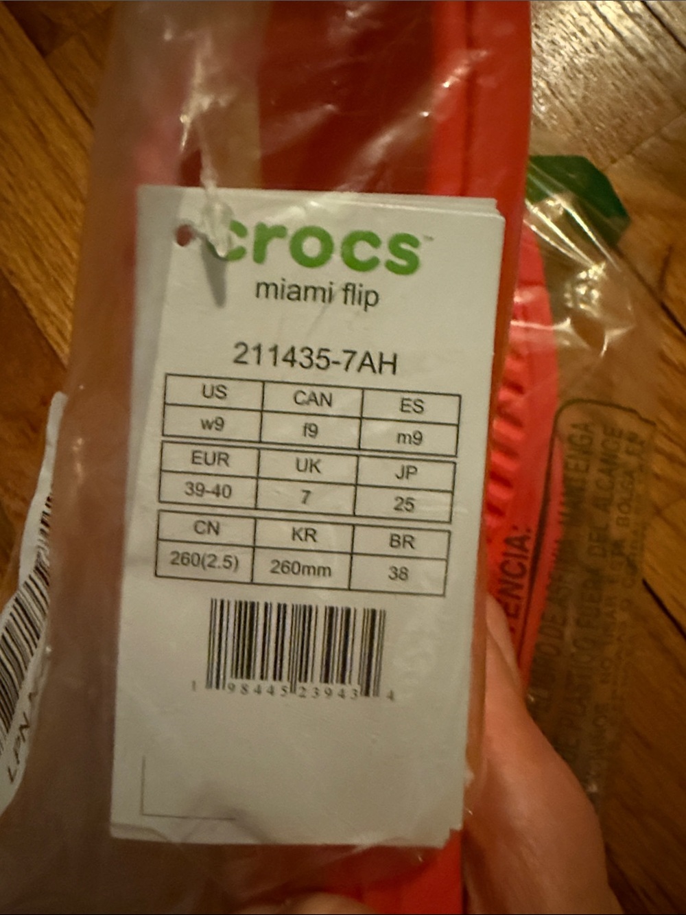 CROCS Miami Women's Bright Coral Flip Flops - Picture 3 of 5